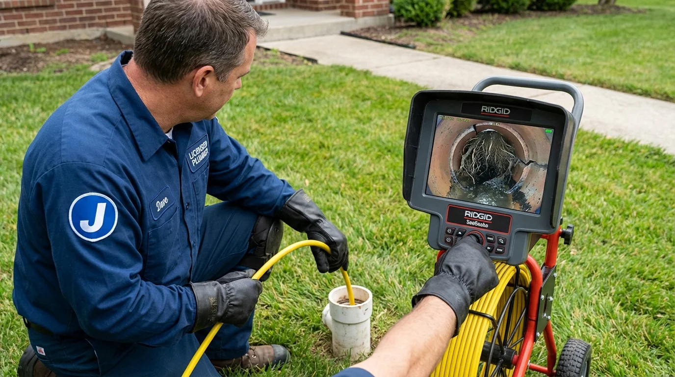 Sewer camera inspection being performed by Johns Plumbing LLC in Ozark